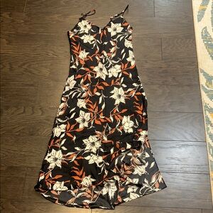 rag & bone Black and Orange Floral Midi Dress